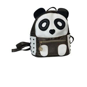 Kingseven PU Rivet Mini Panda Backpack Schoolbag Adorable Back to School